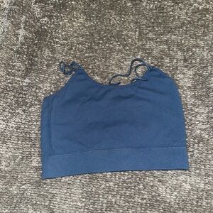Blue Cropped Tank Top